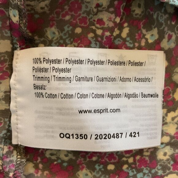 Esprit Y2K Whimsigoth Babydoll Tunic Top 10 Pink Micro Floral Fairy Semi Sheer - Picture 10 of 14